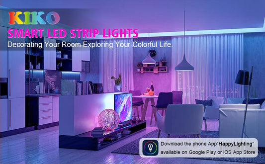 65.6ft LED Lights Room Decor, KIKO 20m Led Lights Strip for Bedroom Decoration Smart Color Changing